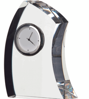 DARTINGTON CRYSTAL MEDIUM CRESCENT CLOCK
